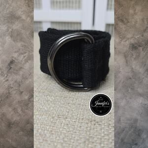 Unbranded Men's Black Soft Canvas Double Ring Belt Size 36-42